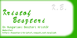 kristof beszteri business card